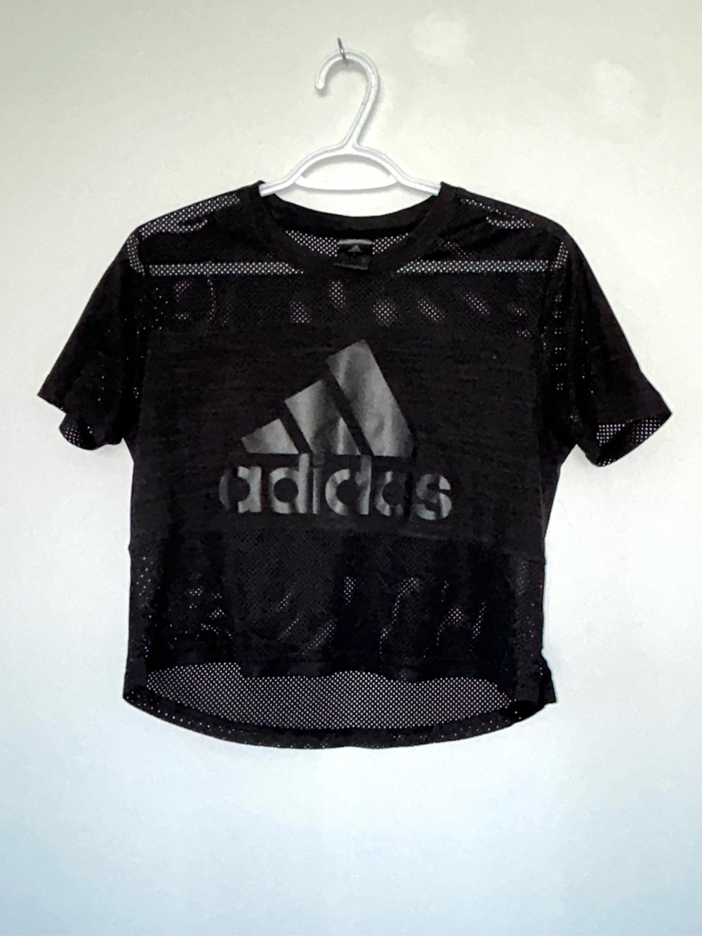 Adidas Women's Badge of Sport Mesh Crop Top Black Size Small